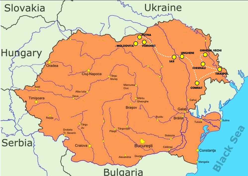 Carte du circuit Entre République de Moldavie et Bucovine