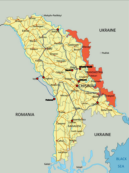 Carte du circuit Découverte de la République de Moldavie